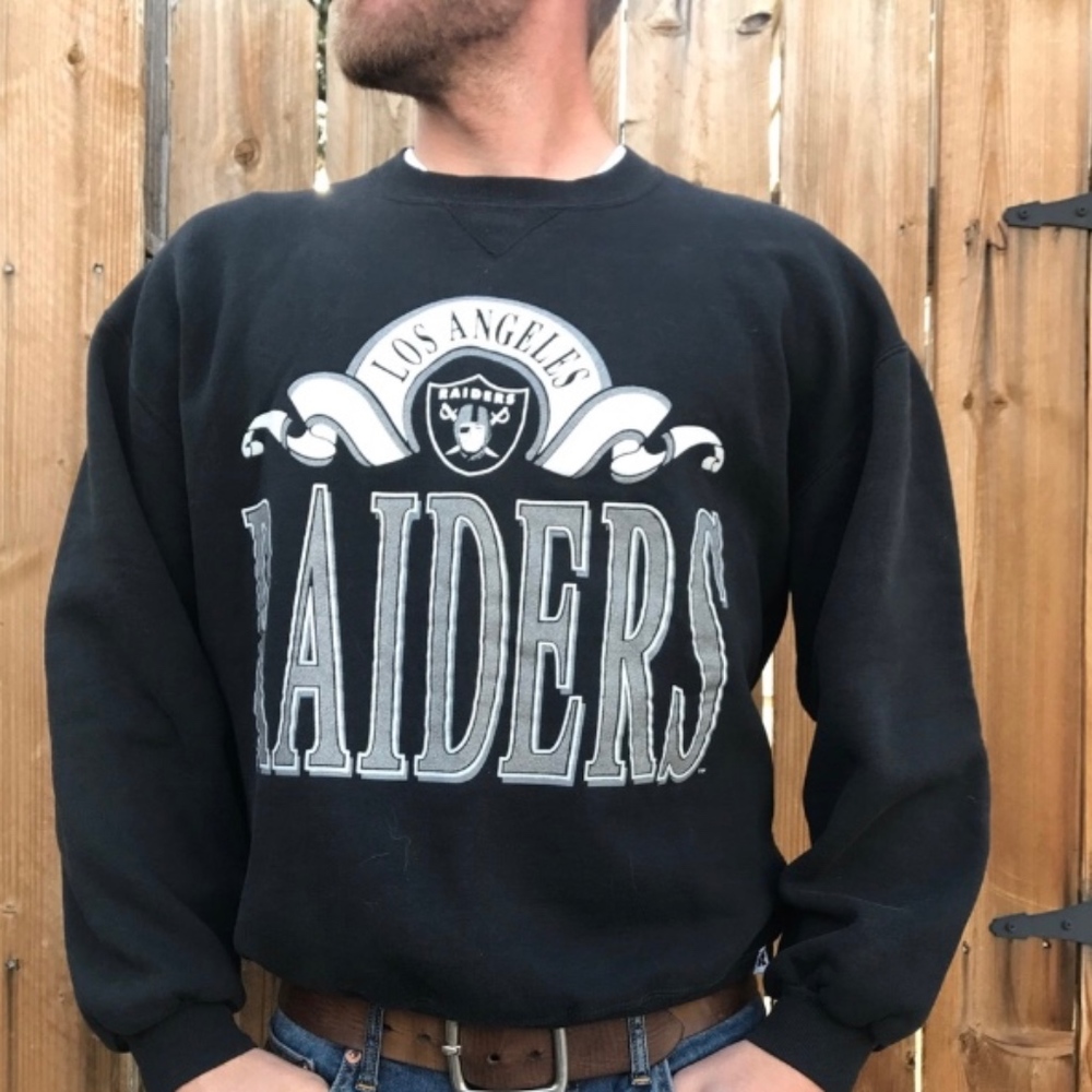 Los Angeles Raiders Vintage Crewneck Sweater Black Size XL Football